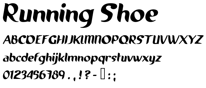 Running shoe font